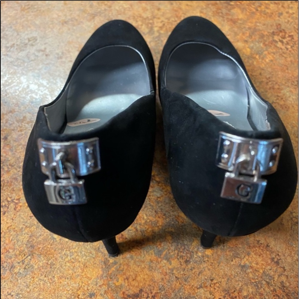 Guess platform stilettos shoes with lock SZ 7 1/2